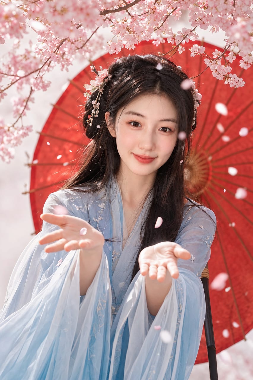 春日樱花红伞 网友生成效果