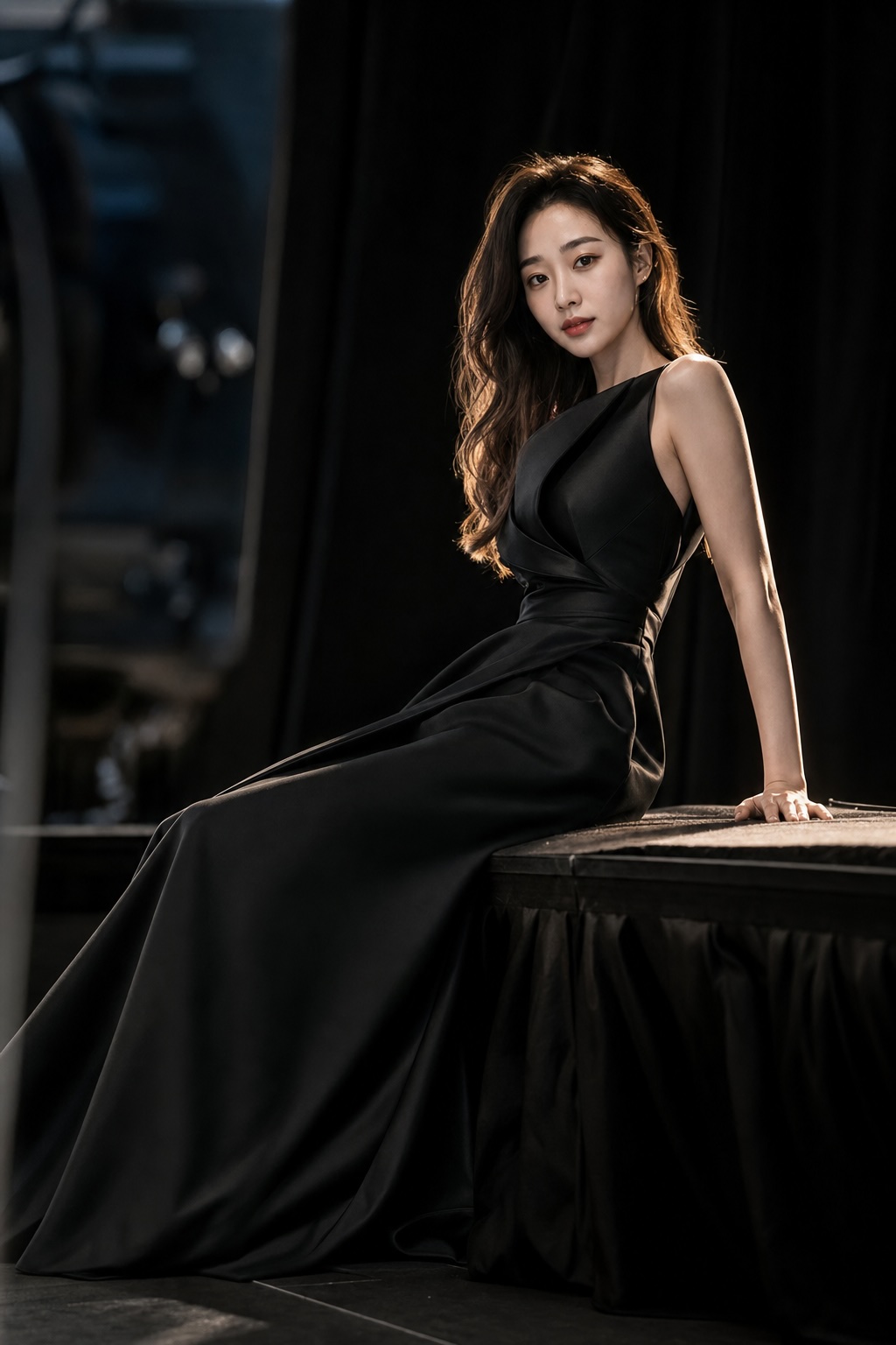 舞台边的晚礼服