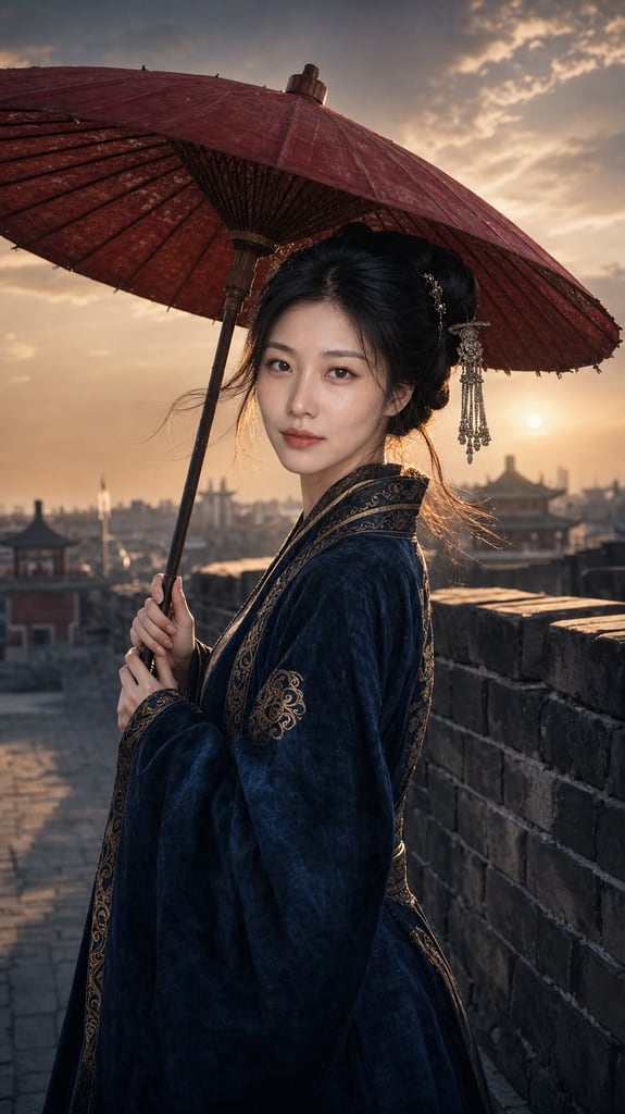 战国袍红伞回眸